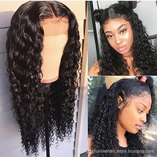 Yeswigs Deep Curly Wave Raw Indian Virgin Human Hair Hd Lace Front Wig Pre Plucked Transparent Full Lace Frontal Wig Human Hair